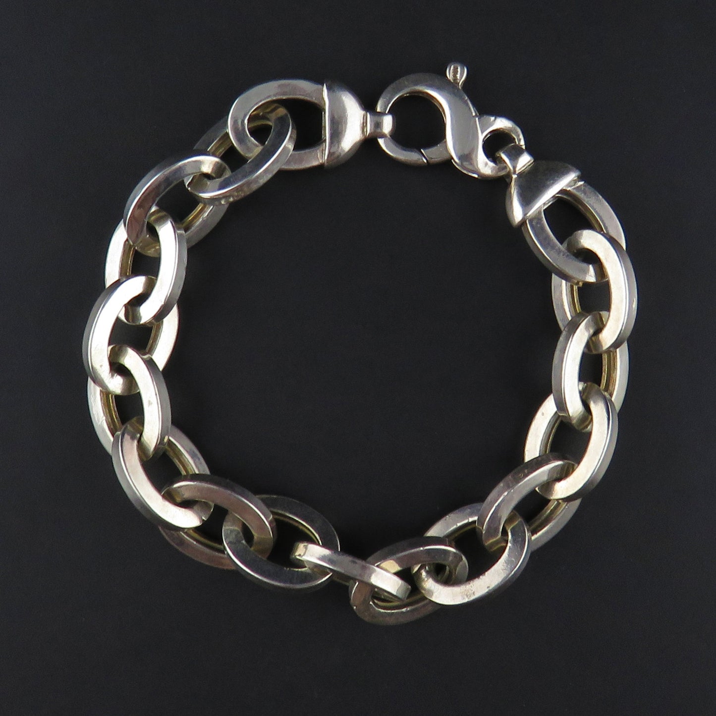 Hollow Oval Link, Chunky Bracelet