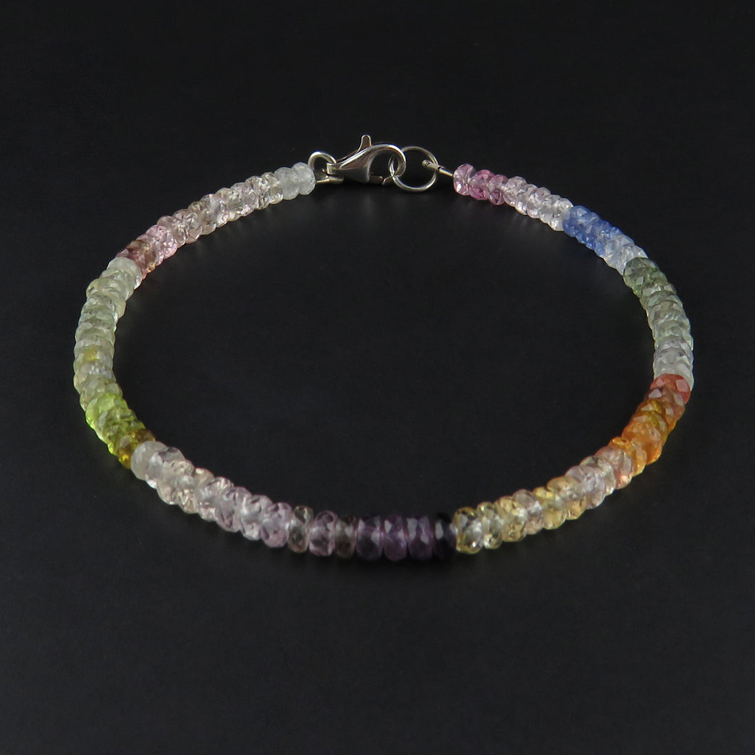 Rainbow Sapphire Beaded Bracelet