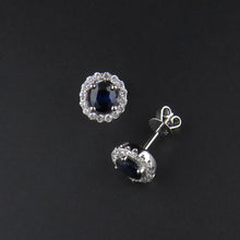 Load image into Gallery viewer, Sapphire and Diamond Earrings ER7219
