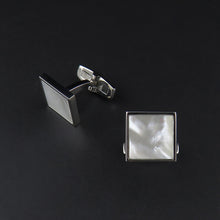 Load image into Gallery viewer, Square Mother of Pearl Cufflinks
