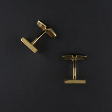Load image into Gallery viewer, Square, Gold Plated Mother of Pearl Cufflinks
