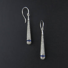 Load image into Gallery viewer, Sapphire and Diamond Drop Earrings
