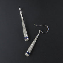 Load image into Gallery viewer, Sapphire and Diamond Drop Earrings
