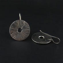 Load image into Gallery viewer, Textured Disk Drop Earrings
