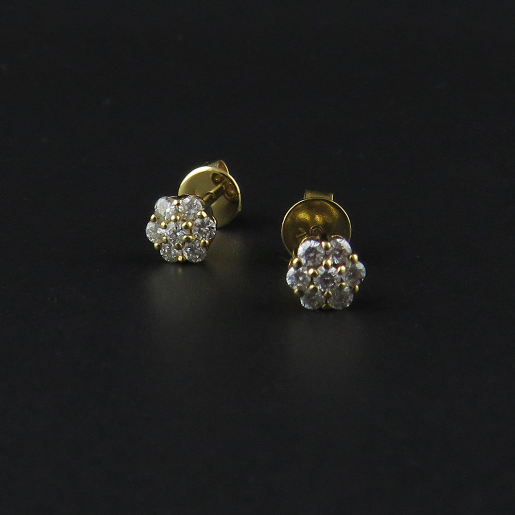 Flower Cluster Diamond Stud Earrings
