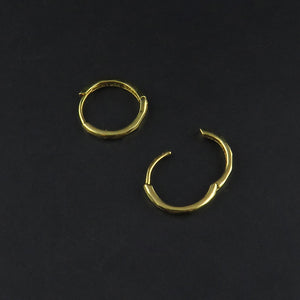 Gold Faceted Hoop Earrings