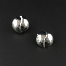Load image into Gallery viewer, Half Ball, Swirl Clip on Earrings
