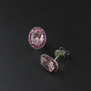 Morganite and Pink Sapphire Earrings