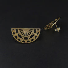 Load image into Gallery viewer, Pierced Fan Stud Earrings
