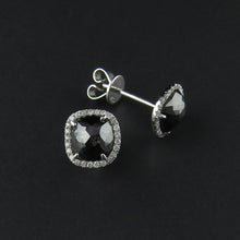 Load image into Gallery viewer, Black and White Diamond Stud Earrings
