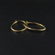 Load image into Gallery viewer, Gold Twist Hoops
