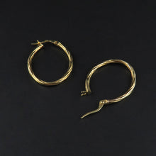 Load image into Gallery viewer, Gold Twist Hoops

