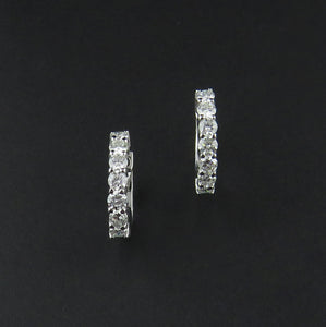 Diamond Set Huggie Earrings