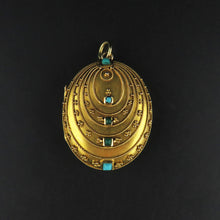Load image into Gallery viewer, Oval Turquoise Vintage Locket
