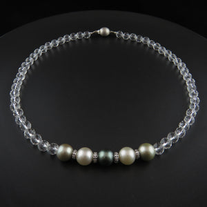Tahitian Pearl and Crystal Necklace