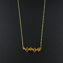 Load image into Gallery viewer, Yellow/Orange Sapphire and Diamond Necklace
