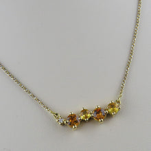 Load image into Gallery viewer, Yellow/Orange Sapphire and Diamond Necklace
