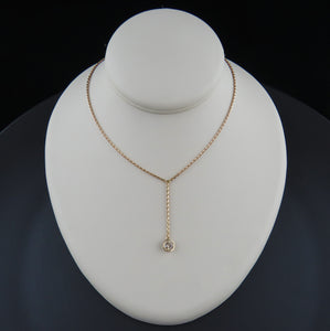 Cognac Diamond Drop Necklace