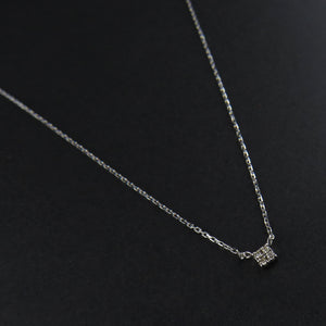 Square Diamond Cluster Necklace