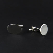 Load image into Gallery viewer, Silver Oval Cufflinks
