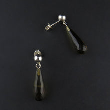 Load image into Gallery viewer, Smoky Quartz Drop Stud Earrings
