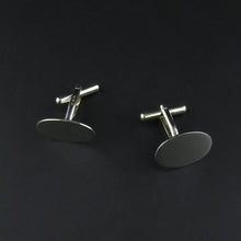 Load image into Gallery viewer, Silver Oval Cufflinks
