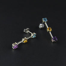 Load image into Gallery viewer, Topaz, Citrine and Amethyst Drop Earrings
