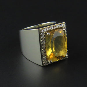 Citrine and Diamond Dress Ring