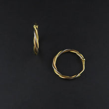 Load image into Gallery viewer, Two Tone Twist Hoop Earrings
