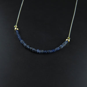 Blue Sapphire Bead Necklace