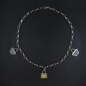 Handbag Charm Oval Link Belcher Necklace