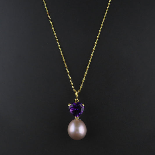 Amethyst and Pearl Pendant