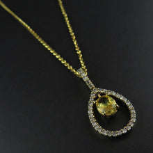 Load image into Gallery viewer, Yellow Sapphire and Diamond Pendant
