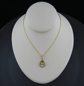 Yellow Sapphire and Diamond Pendant