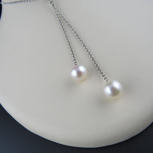 Twin Drop Pearl and Diamond Pendant