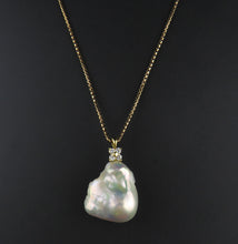 Load image into Gallery viewer, Fresh Water Baroque Pearl and Diamond Pendant
