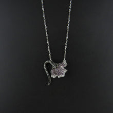 Load image into Gallery viewer, Diamond and Sapphire Flower Necklace
