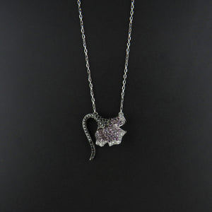 Diamond and Sapphire Flower Necklace