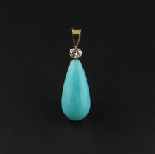 Load image into Gallery viewer, Diamond and Amazonite Drop Pendant
