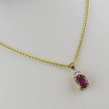 Load image into Gallery viewer, Diamond and Pink Tourmaline Pendant
