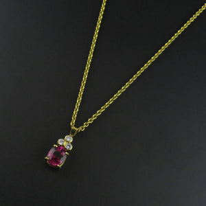 Diamond and Pink Tourmaline Pendant