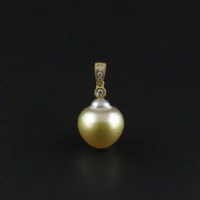 Load image into Gallery viewer, Diamond and Golden South Sea Pearl Pendant

