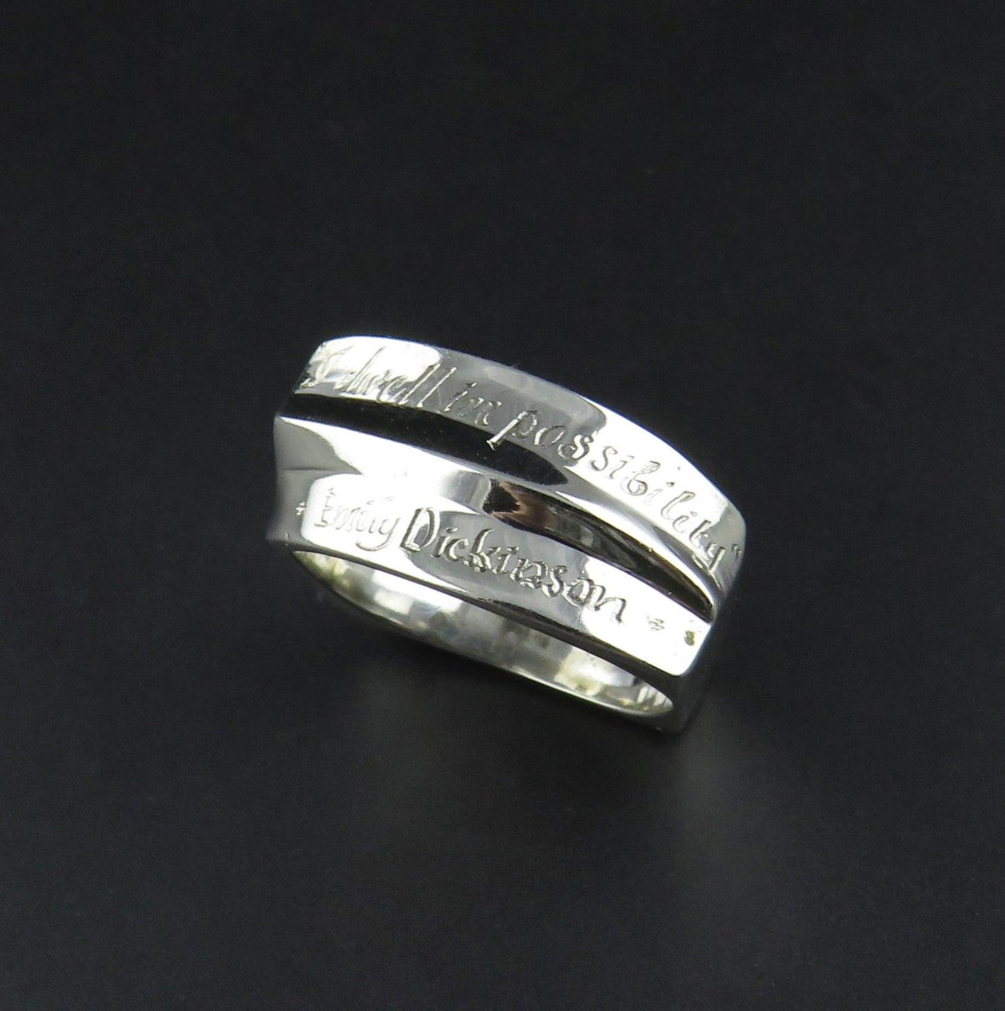 Silver Scripted Ring