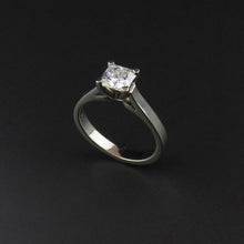 Load image into Gallery viewer, Princess Cut Solitaire Diamond Ring
