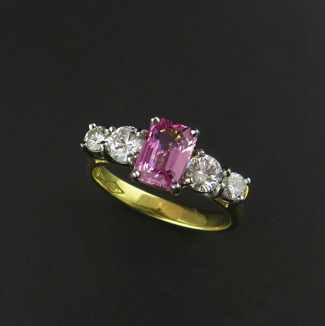 Pink Sapphire and Diamond Ring