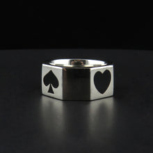 Load image into Gallery viewer, Silver &#39;Poker&#39; Ring
