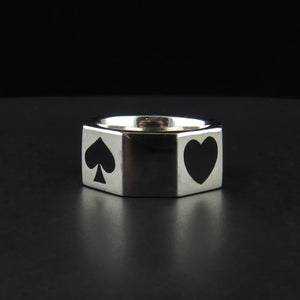 Silver 'Poker' Ring
