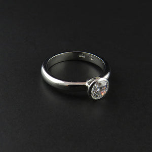 Rub-over Solitaire Diamond Ring