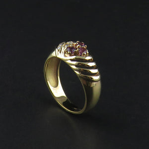 Purple and White Cubic Zirconia Dress Ring