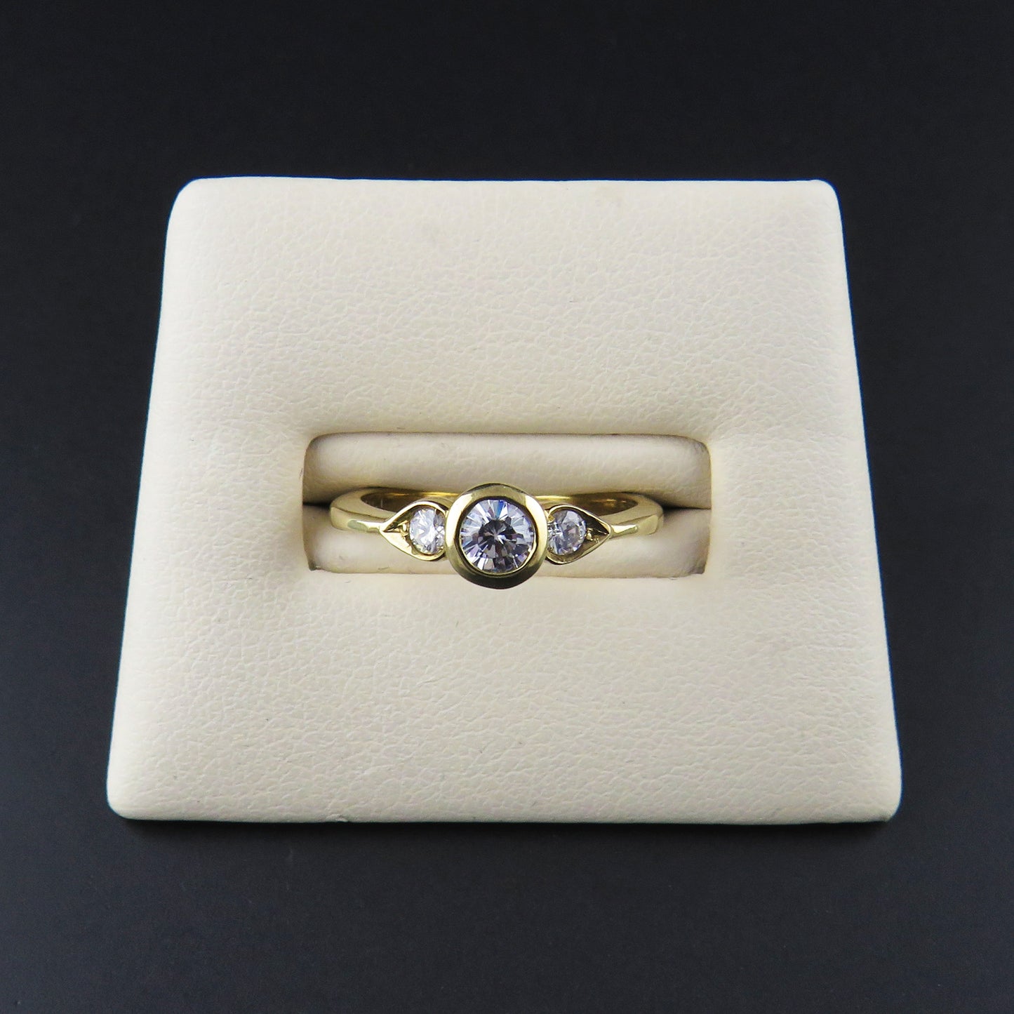 Three Stone Yellow Gold Ring